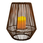LED Solar Lamp "Plasto" Ø 26 cm buiten gemaakt van bruin metaal en plastic