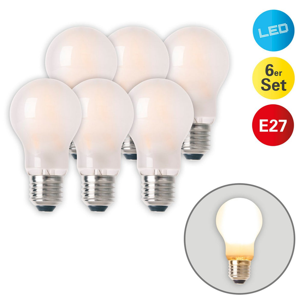 Näve LED-lamp E27 8W Warm Wit Set 6-stuks