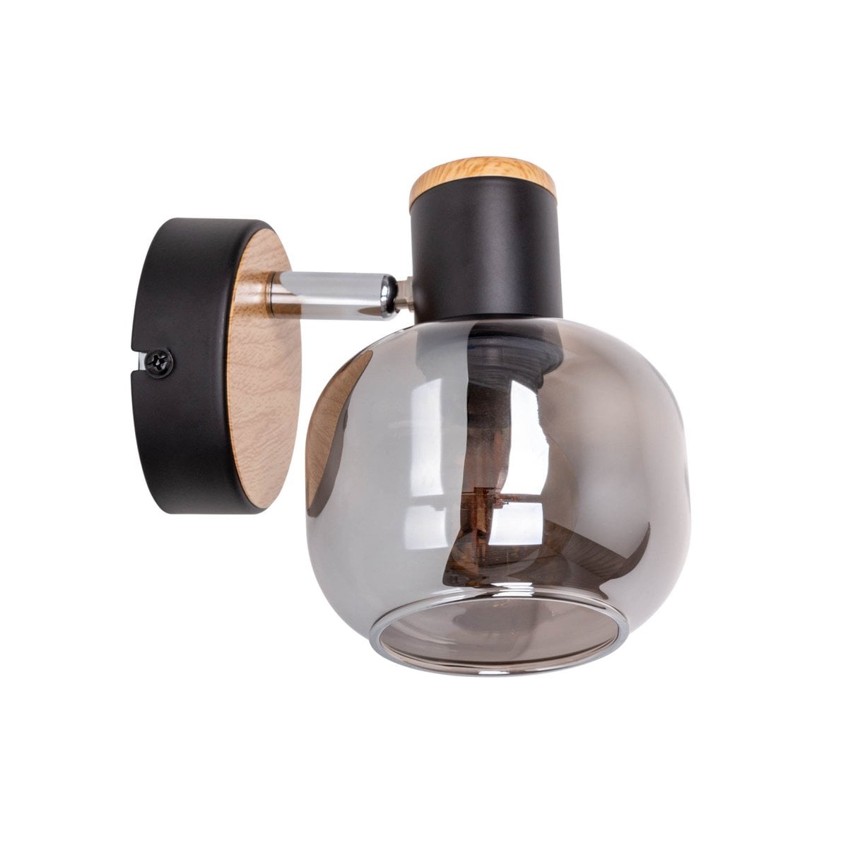 Näve Fumoso Wandlamp - Zwart Rookglas 16cm