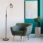 Näve Fumoso Vloerlamp Zwart 150cm Glas