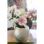 Ovale witte vaas 15x10x12,5 cm - Aulica
