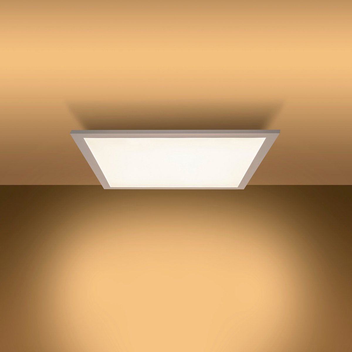 LED -paneel plafondlamp "Nico", functionele metalen plafondlamp en plastic in het wit, met vaste LED's en vele functies, ideaal voor kantoor, oefening of workshop, ca. 59,5 x 59,5 cm
