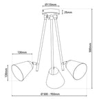 Näve Triton 3-zits Plafondlicht Zwart 95cm