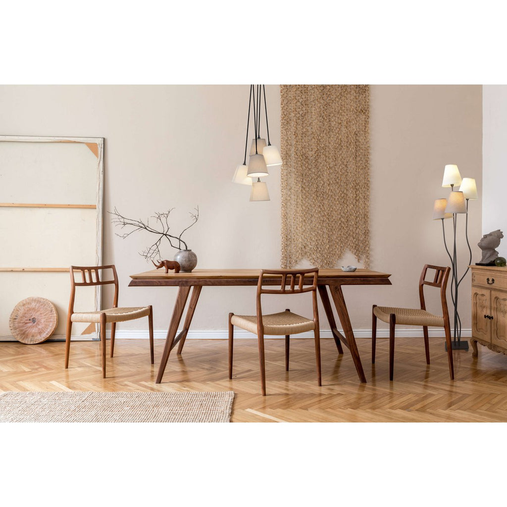 Textiel hanger lamp "boho", jong wonen, hangende lamp met 5 textiel parasols in beige en bruin, met E14 -aansluiting, voor eetkamer, woonkamer, gang of kantoor, 95 cm hoog