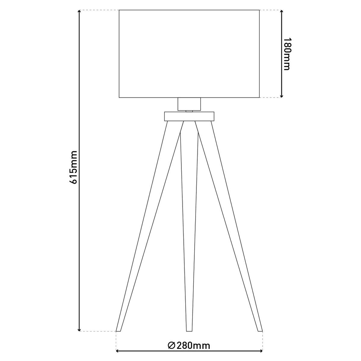 Näve Kruklamp Statief 61,5cm Zwart