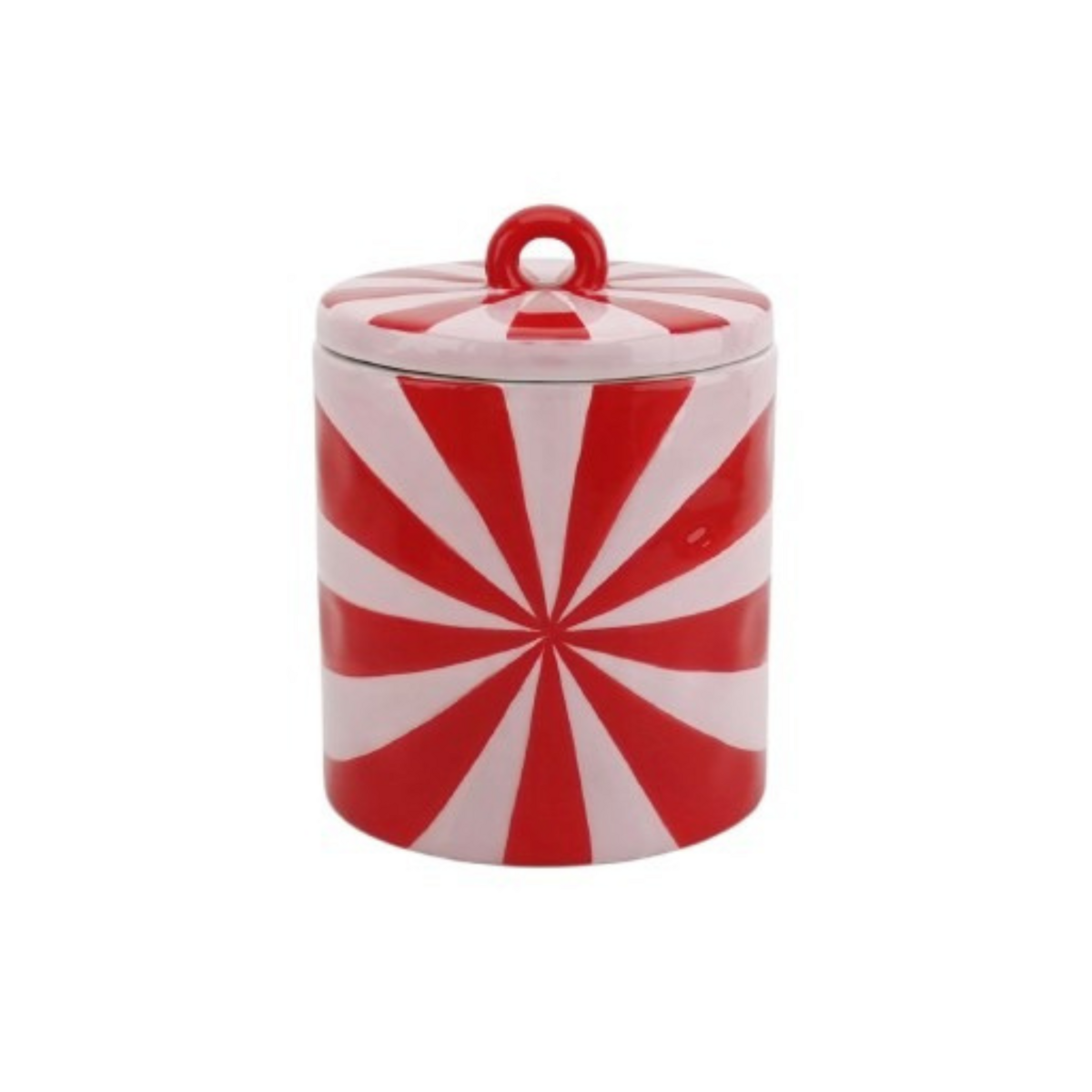 Housevitamin Swirl Sierpot met Deksel - Rood/Roze 11x11x14,5cm