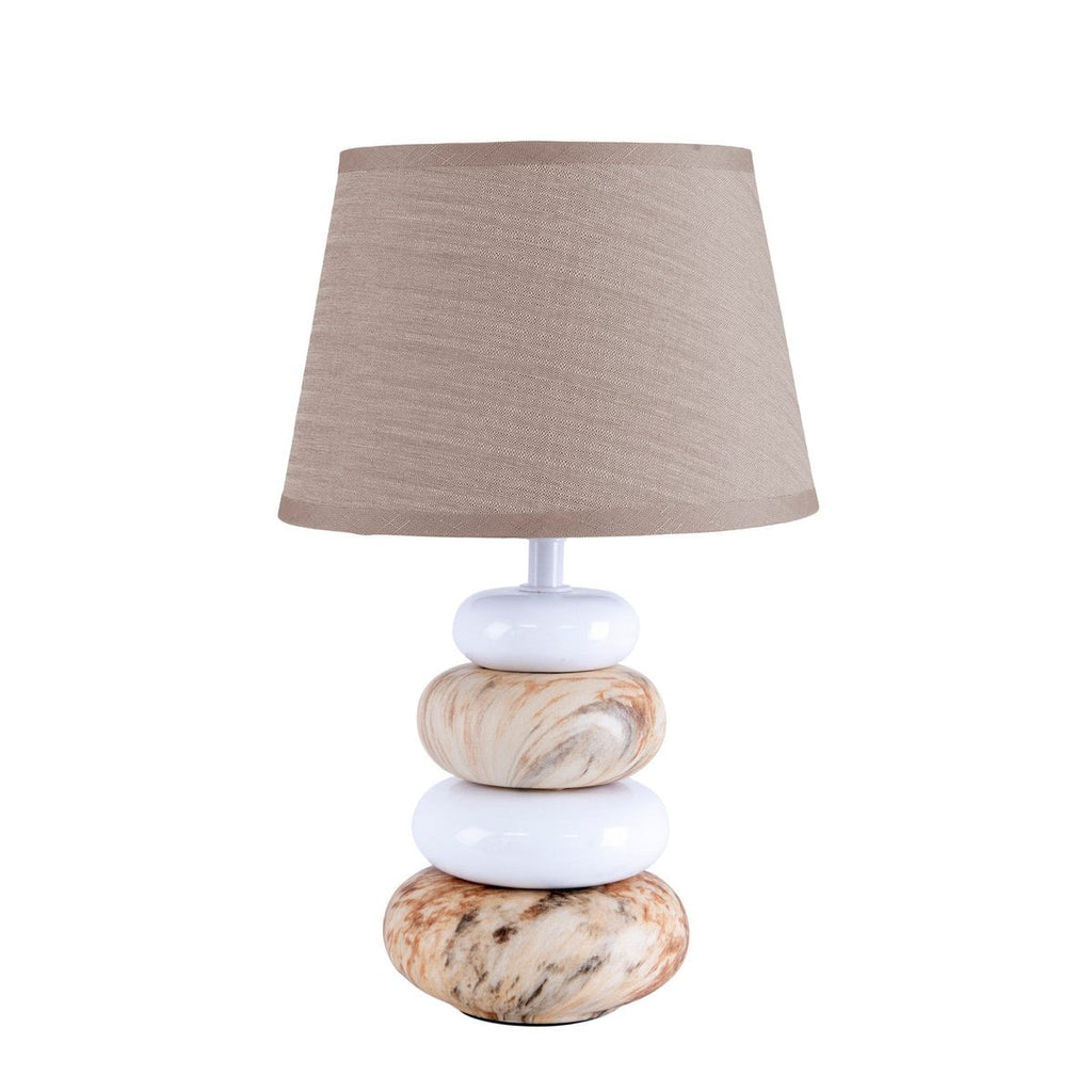 Näve Stoney Keramische Tafellamp - Bruin 31cm