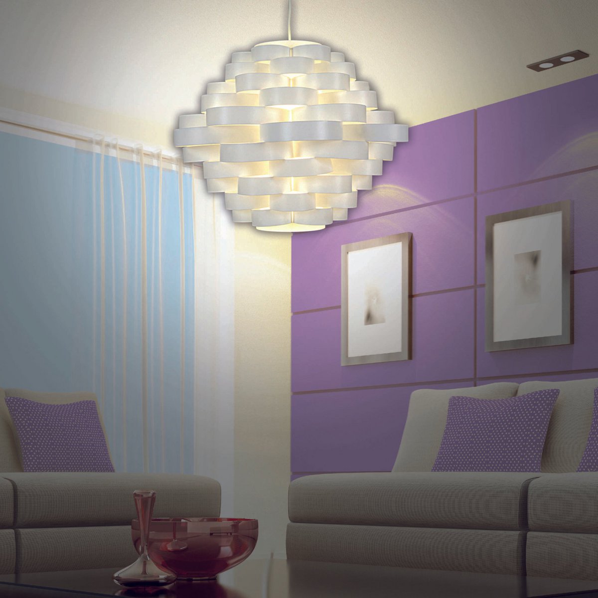 Näve Witte Lijn Hanglamp Ø 55cm Wit