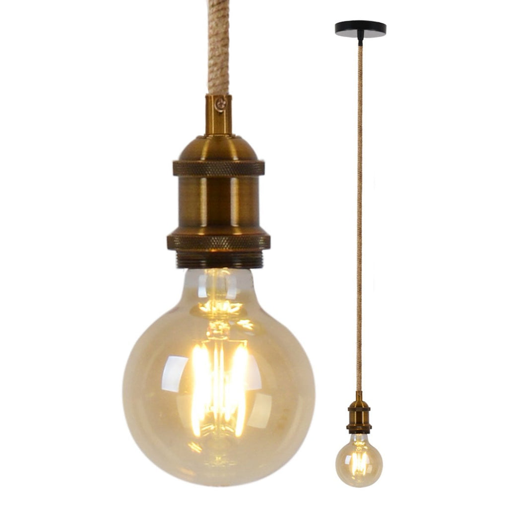 Näve Ontario Hanglamp Jute E27 Zwart