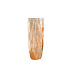 Gouden gestreepte polyresine vaas 33,5x33,5x70cm