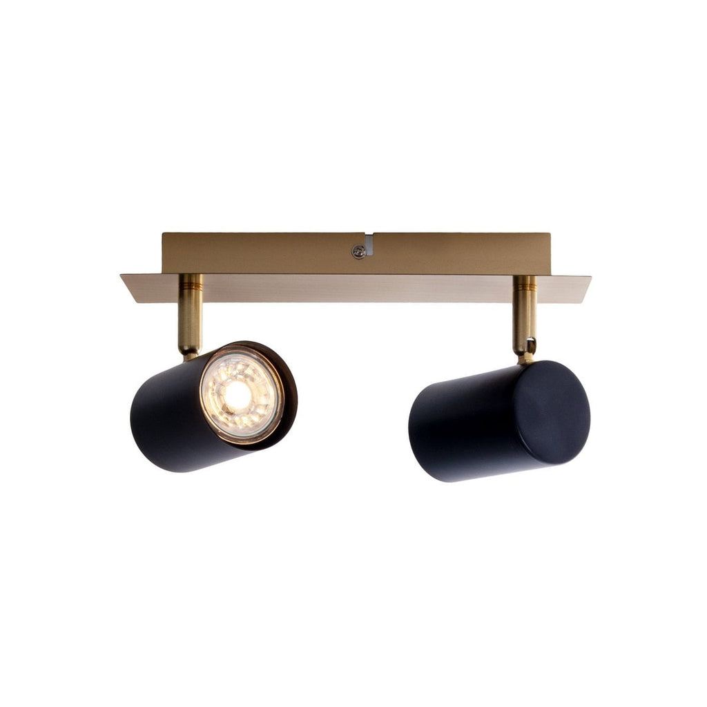 Näve Frida Wandlamp 2x GU10 - Zwart/Goud