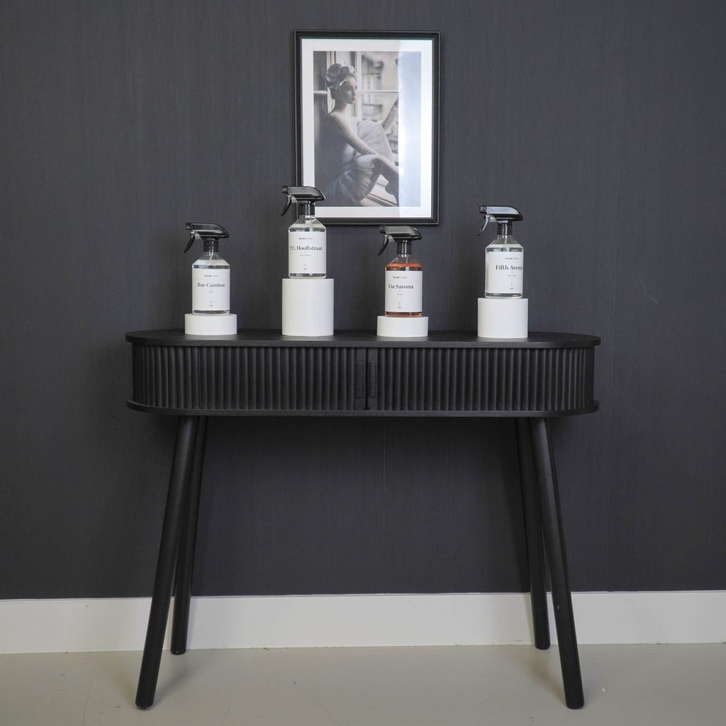 Bijzettafel Zwart MDF 100x33x76cm Opbergmeubel
