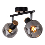 Näve Fumoso Plafondlamp 2-Spot Zwart Glas 40cm