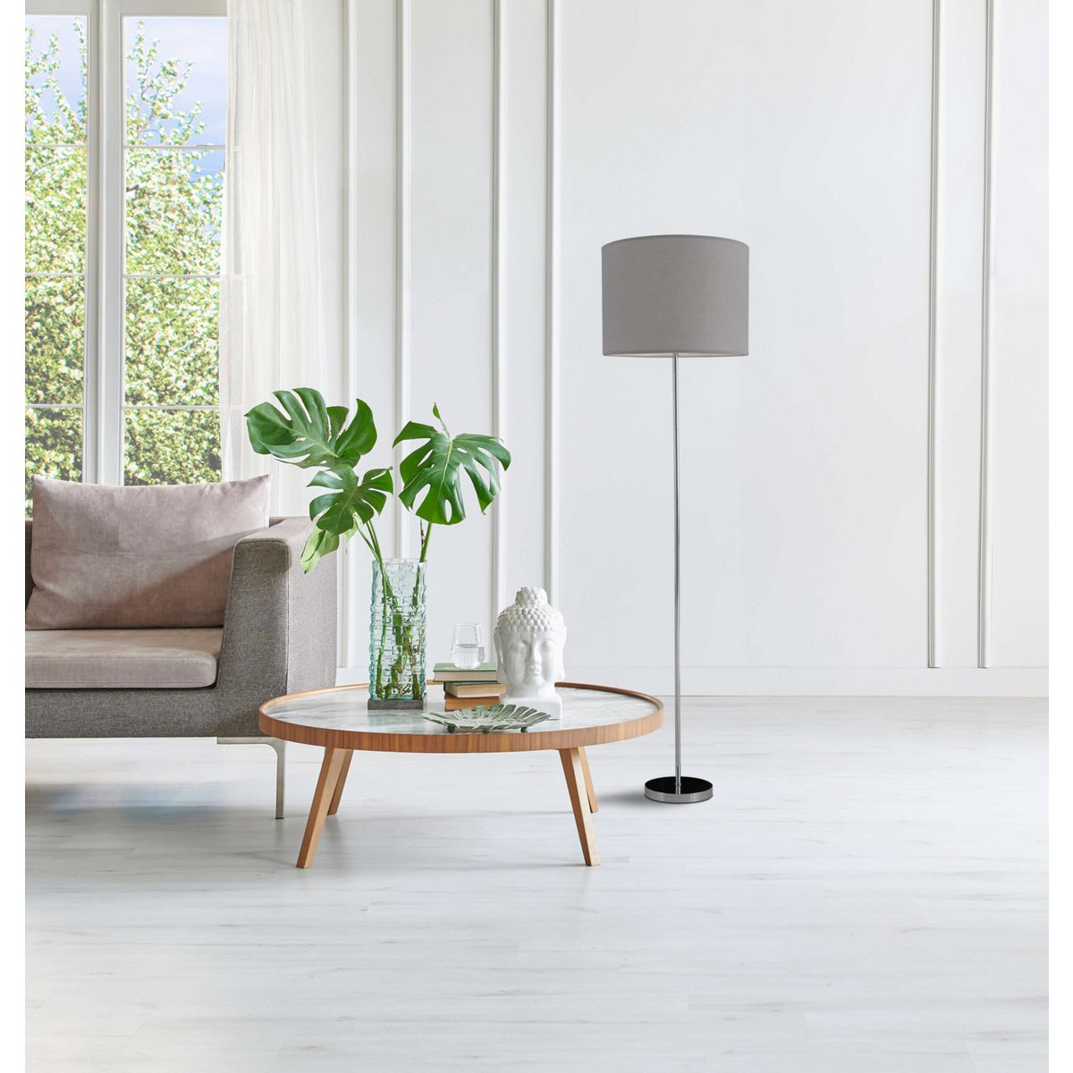 Näve New York Vloerlamp Grijs 160cm