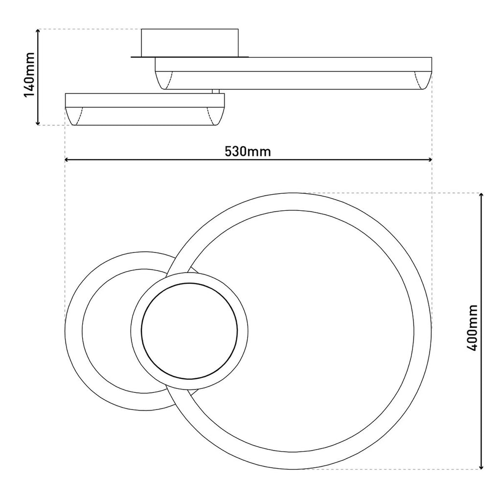 Näve Circulo LED Plafondlicht - Zwart 53cm
