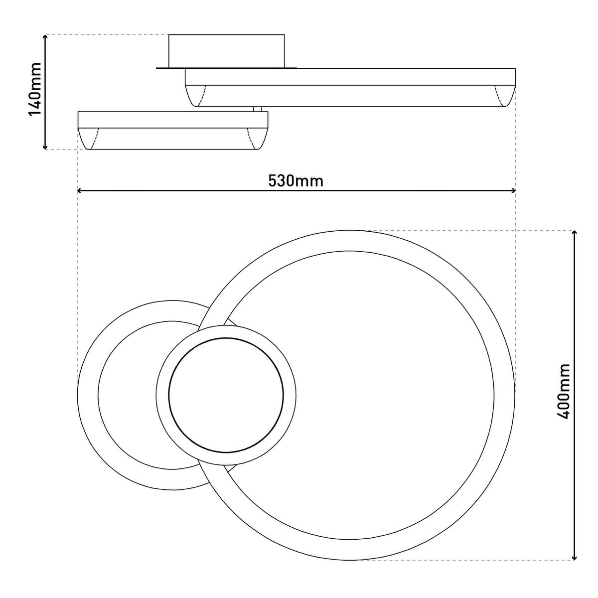 Näve Circulo LED Plafondlicht - Zwart 53cm
