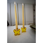 Ambervlinder kaarsenhouders - 2-tal luxe ontwerp - 7,5x6x2cm