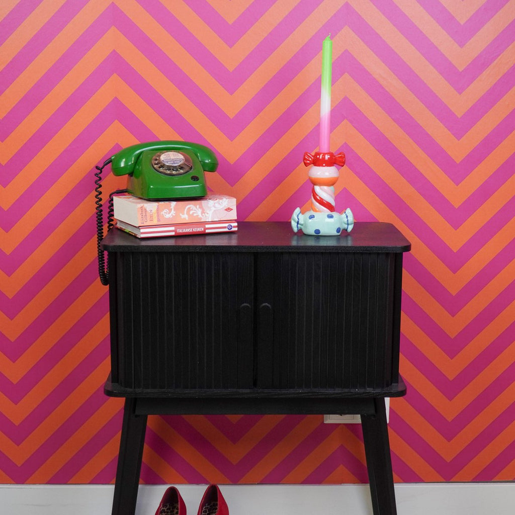 Kandelaar Stapeld Toffee Candy - Multikleurig 13x7x20cm