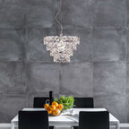 Acryl hanger lamp "fancy", moderne kroonluchter gemaakt van metaal en plastic in chroom, met E27 -versie en een Øvon 38 cm