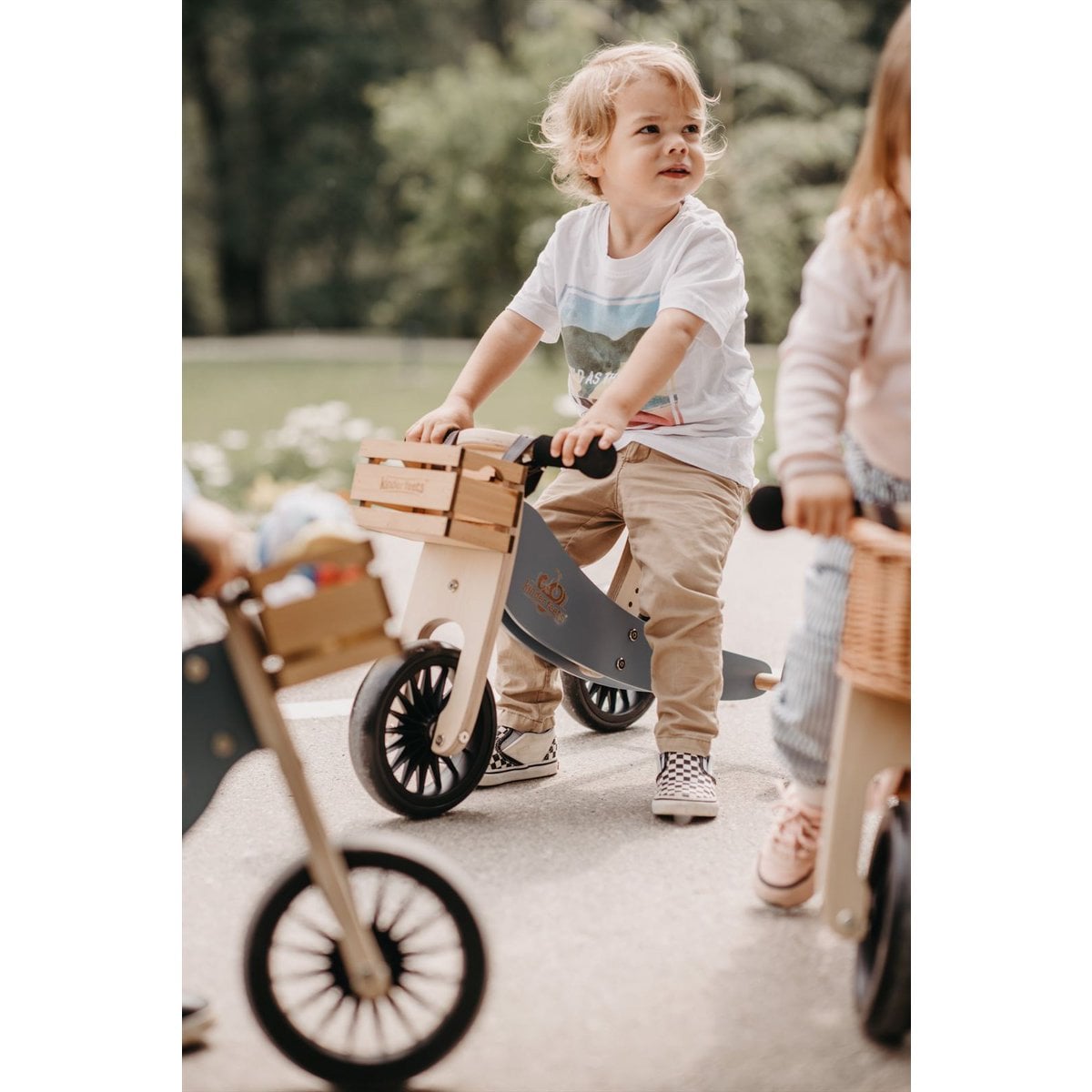Kinderfeets Tiny Tot Plus 2-in-1 houten loopfiets - Slate Blue