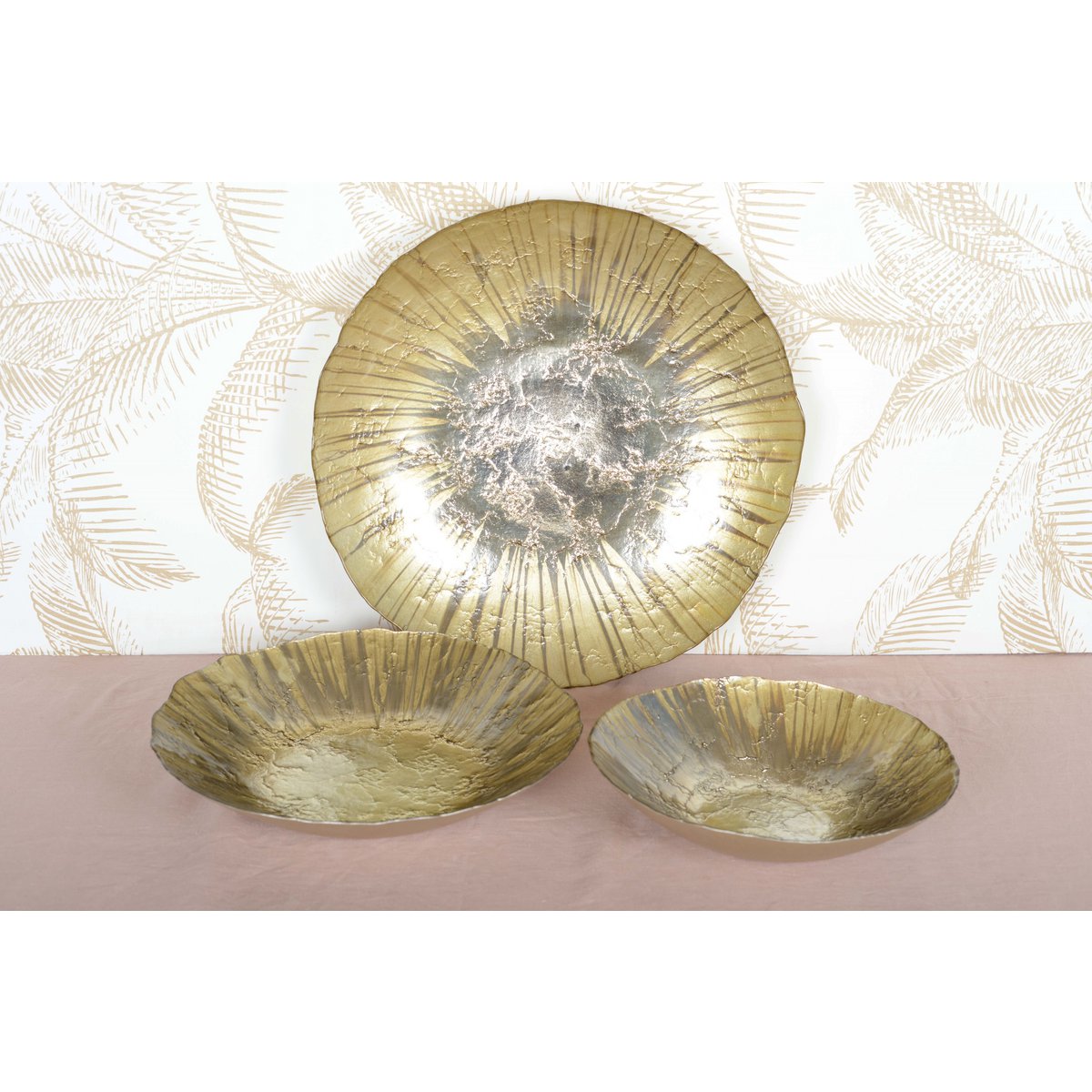 Gouden fruitschaal glas 40cm