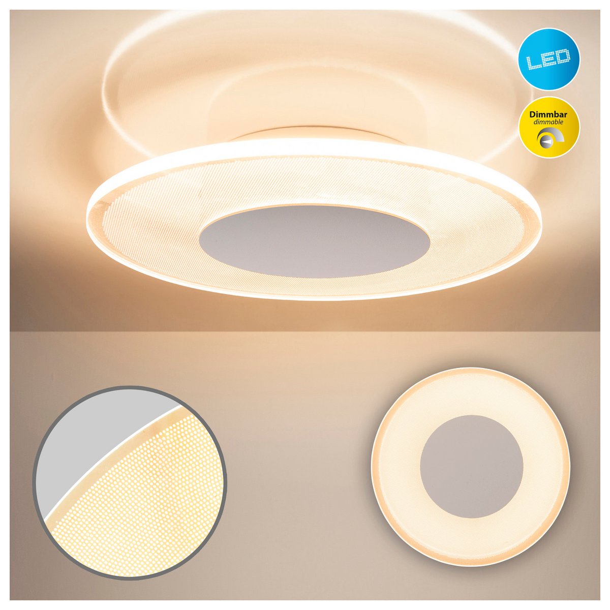 LED plafondlamp Modesto 29cm Beige