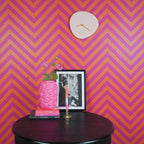 Wandklok organisch roze/oranje 30x30x0,5 cm