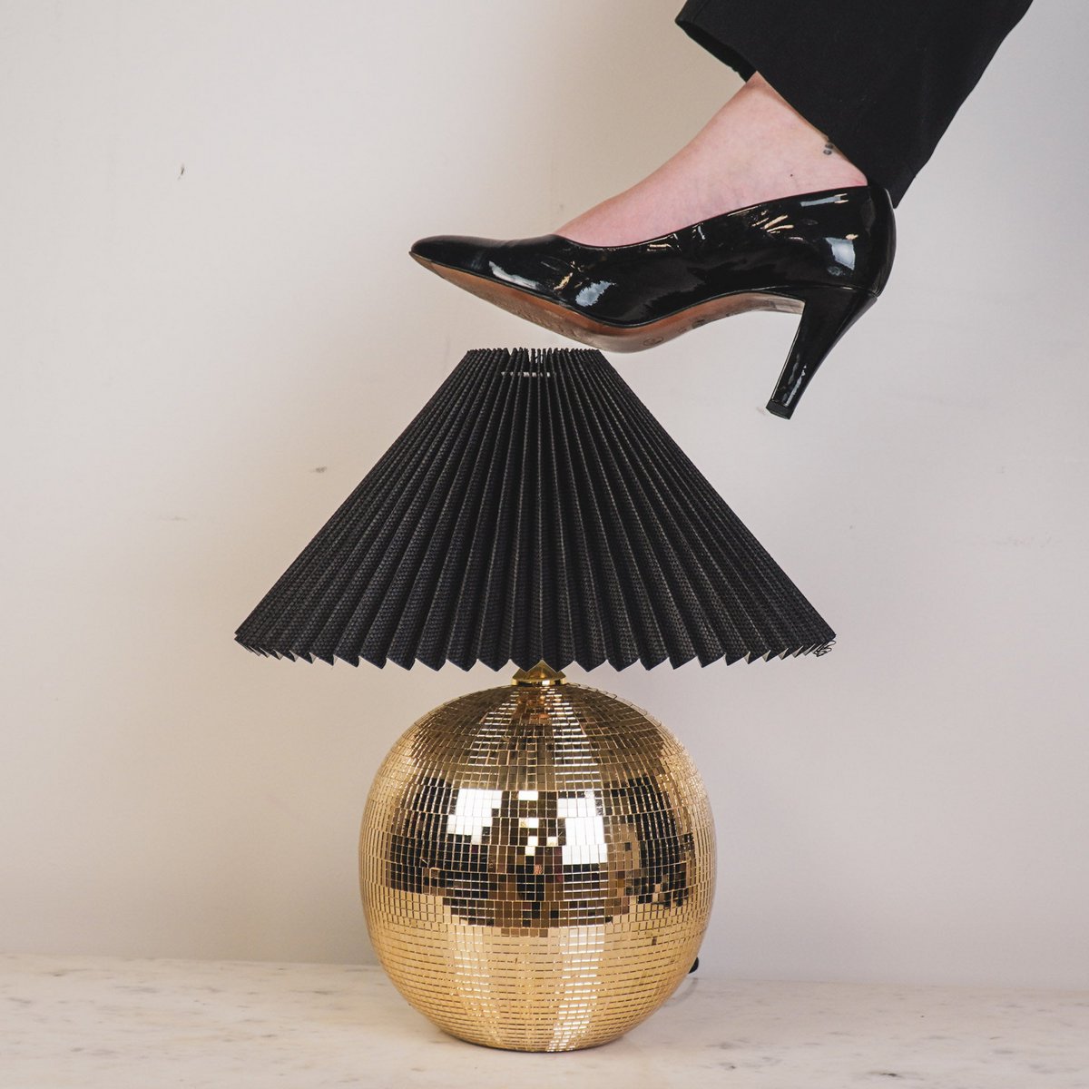 Housevitamin Disco Tafellamp Glas Goud 20cm