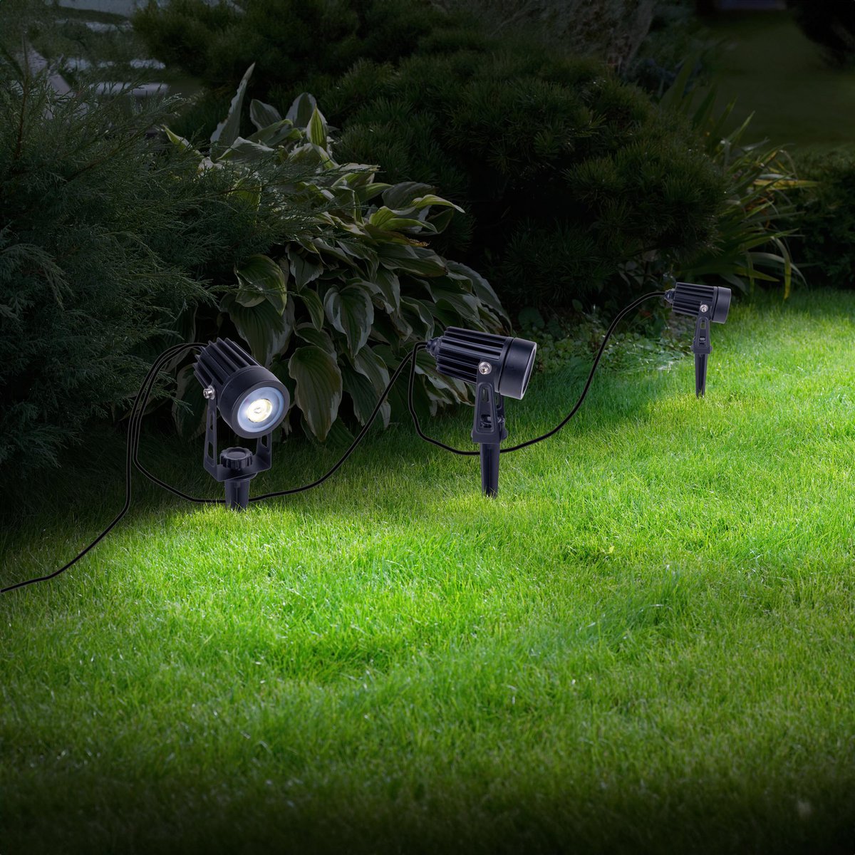 LED-zonne-spot met 3 zitplaatsen met Earthspout "Spoti" "buiten en speerboeien