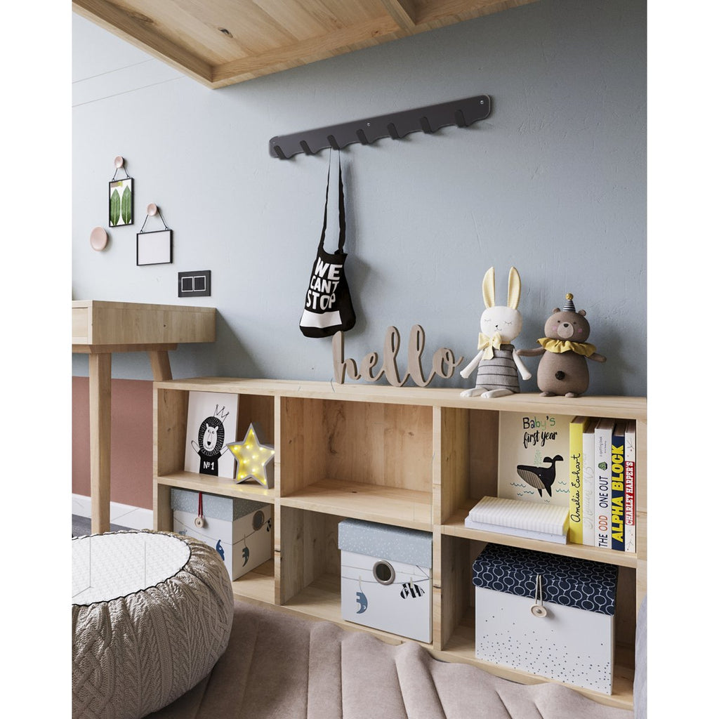 Gorillz Rounded Seven Kapstok - Zwart - 7 Haken - Industriële Stijl