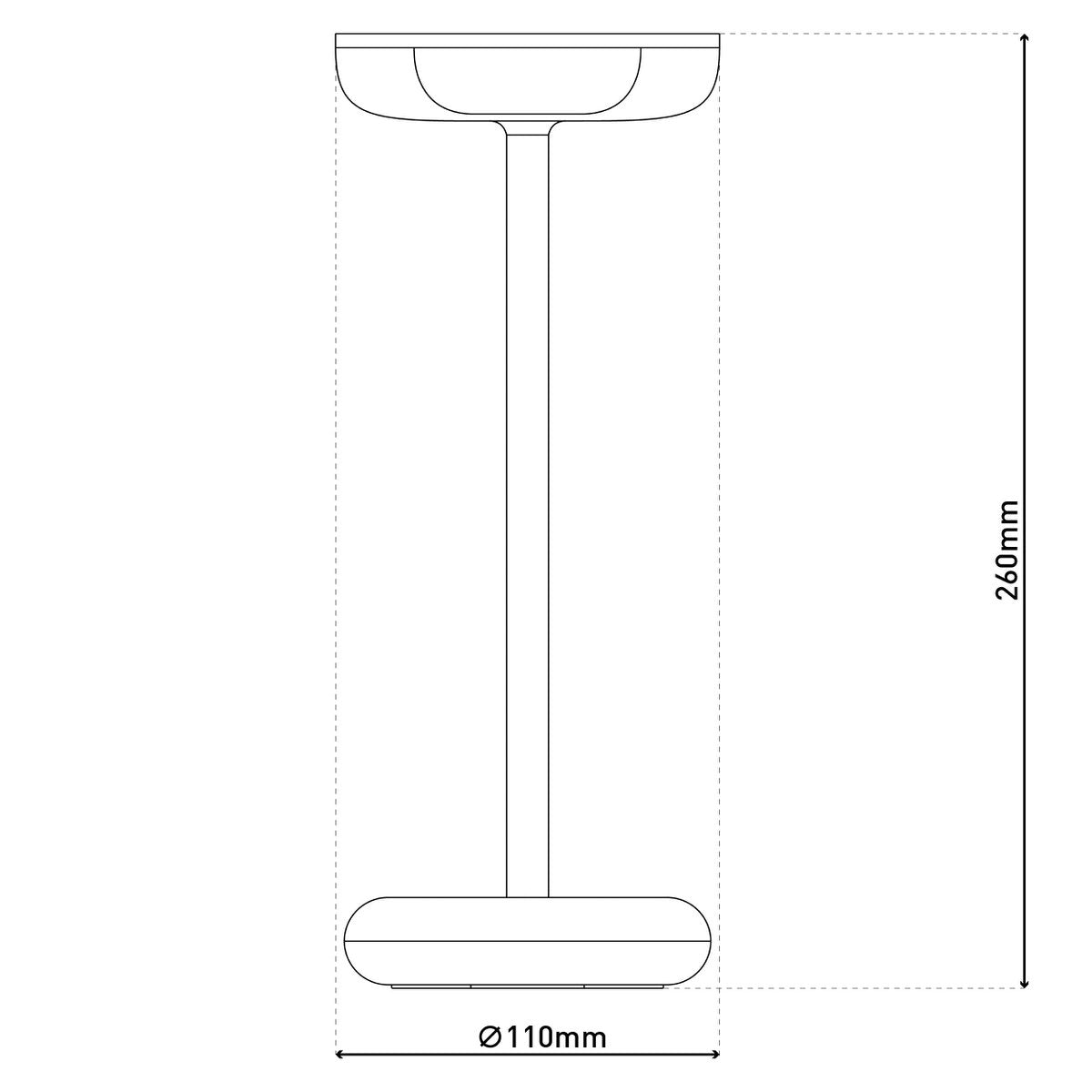 Näve Pasi Tabletlamp - Mint 26cm Dimbaar
