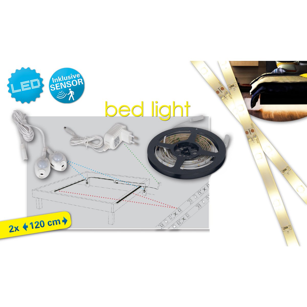 Näve LED-Bedlamp Stripe 240cm - Kunststof
