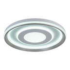 LED-plafondlamp "Doira" Ø 50,5 cm, 7,5 cm hoog, metaal en plastic in zilver en wit, geïntegreerde LED's, 3600 lm licht licht, dimable, CCT-functie 3000-6500 K, nachtlichtfunctie