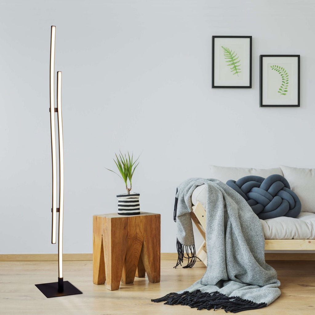 Näve Onda LED Vloerlamp - 130cm Zwart
