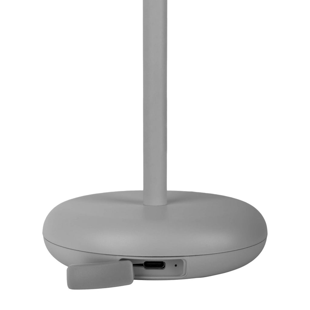 Batterijlichtlicht "PASI" voor buiten en binnen, gemaakt van metaal en plastic in grijs, dimbaar, met aanraking en geheugenfunctie, ca. 26 cm hoog