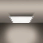 LED -paneel plafondlamp "Nico", functionele metalen plafondlamp en plastic in het wit, met vaste LED's en vele functies, ideaal voor kantoor, oefening of workshop, ca. 59,5 x 59,5 cm