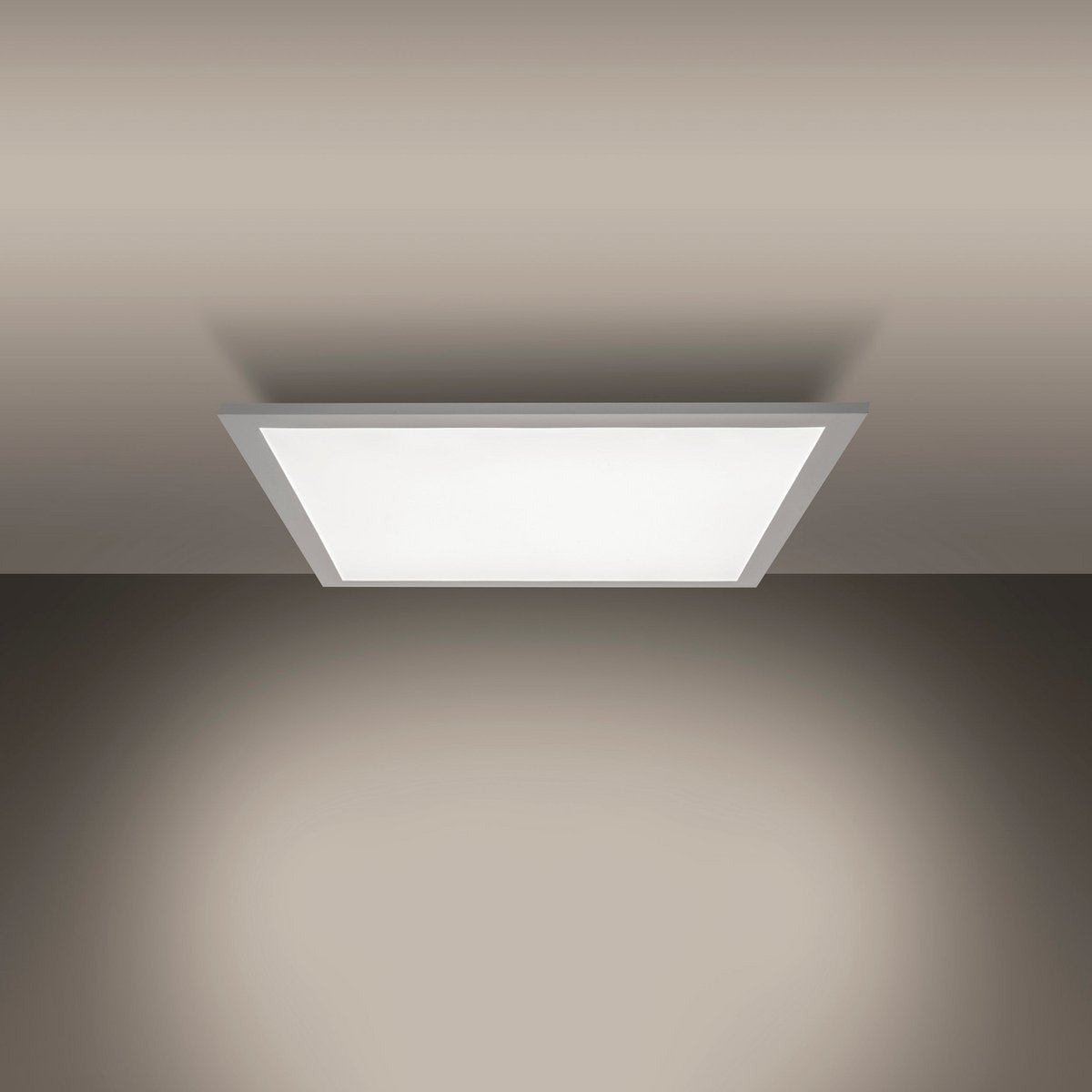 LED -paneel plafondlamp "Nico", functionele metalen plafondlamp en plastic in het wit, met vaste LED's en vele functies, ideaal voor kantoor, oefening of workshop, ca. 59,5 x 59,5 cm