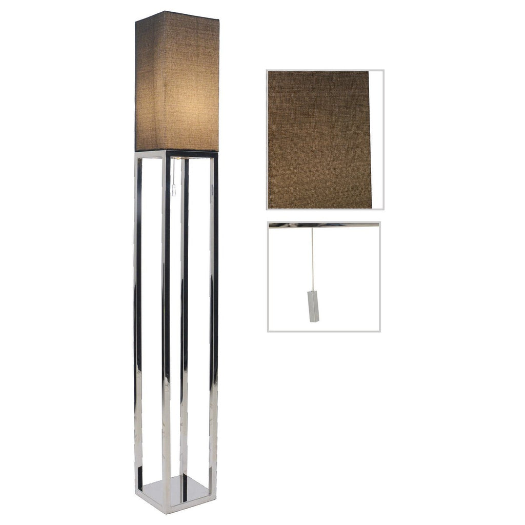 Näve Alfa Vloerlamp 150cm Chroom/Grijs