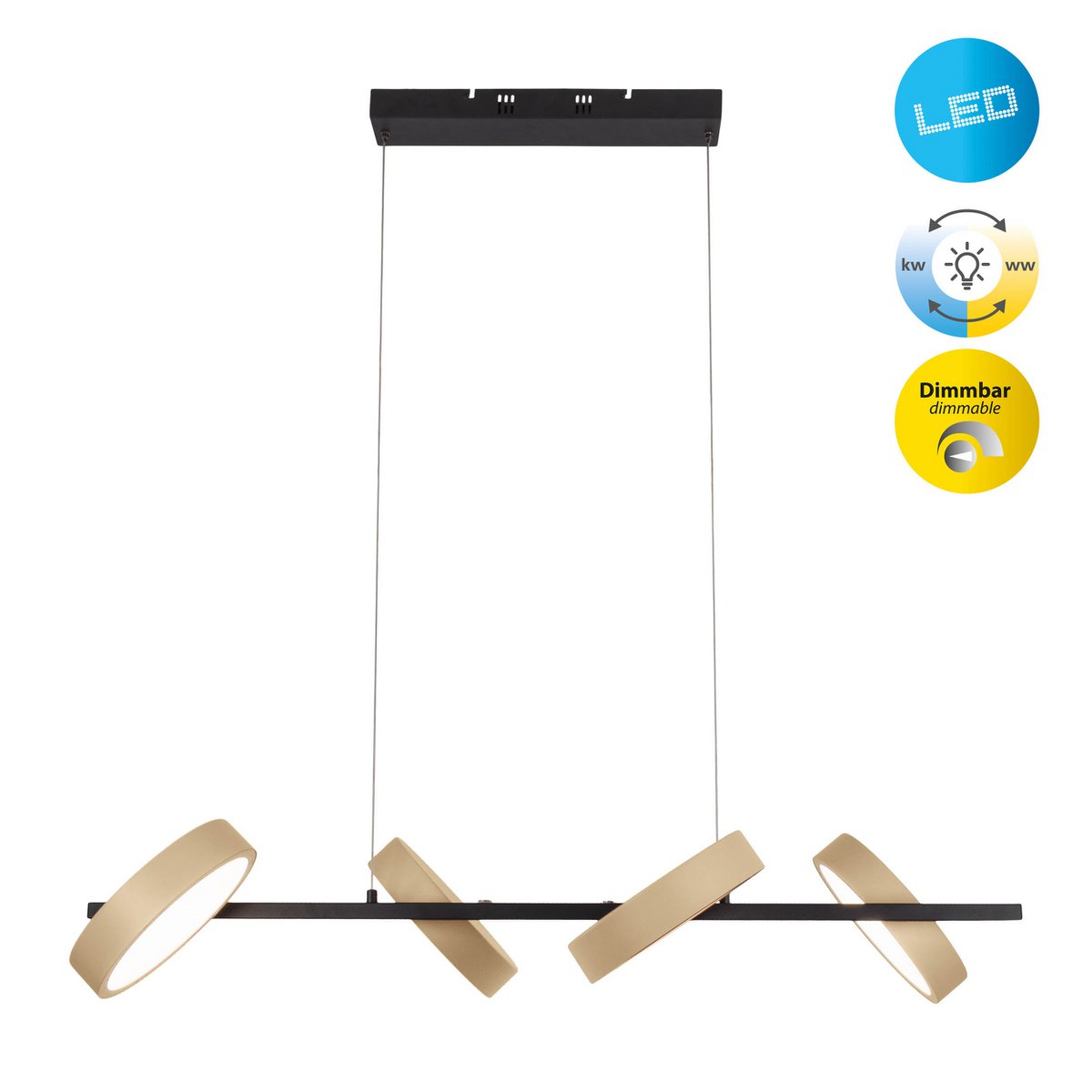 Led hanglamp Tessa amandel 150x110cm