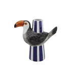 Toucan Vaas Violet/Grijs/Oranje - 16,5x7,5x16cm - Exotisch Design