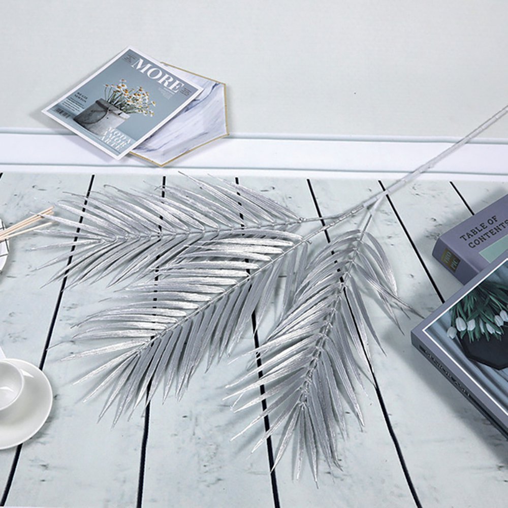Zilveren decoratieve palmbloem H90cm Aulica