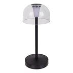 2 Set LED Battery Table Light "Gomba" voor buiten en binnen, gemaakt van metaal en plastic in zwart, 18,5 cm hoog