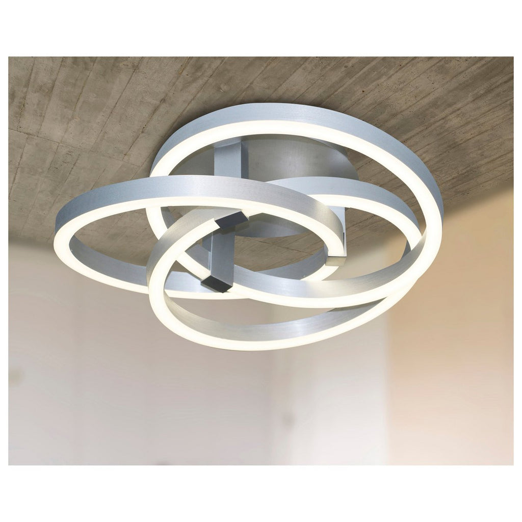 Näve Divora LED Plafondlamp 58cm Zilver Wit
