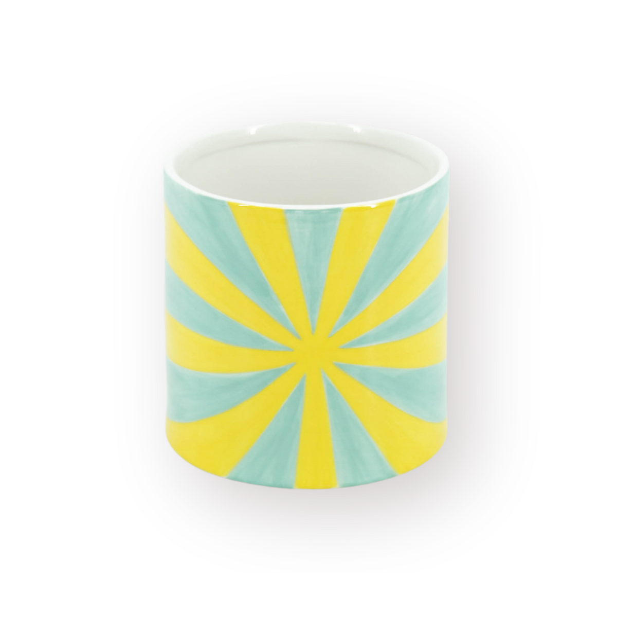 Swirl plantenpot - Dolomiet - 15,5x15,5x16cm - Geel/Groen