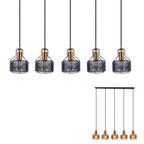 Näve Foro 5-Lichts Hanglamp - Zwart/Goud 96cm