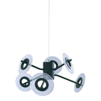 Led hanglamp "discus" gemaakt van zwart metaal en wit plastic met stevig gebouwd -in LED's, hangende lamp voor eetkamer, woonkamer, gang of kantoor met een Øvon ca. 57 cm