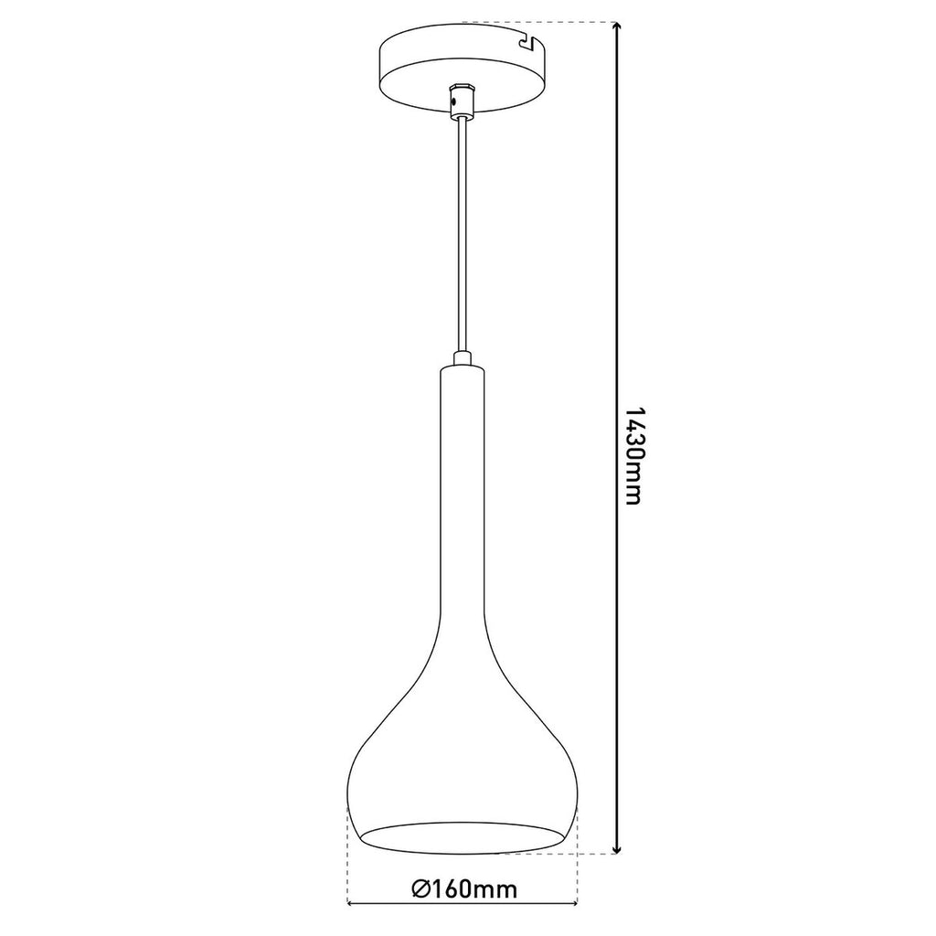 Näve Vaso Hanglamp - Antraciet Rookglas 16cm