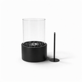 Tafelhaard - Rond - Zwart Metaal/Glas 18x18x26,5cm Bio-Ethanol