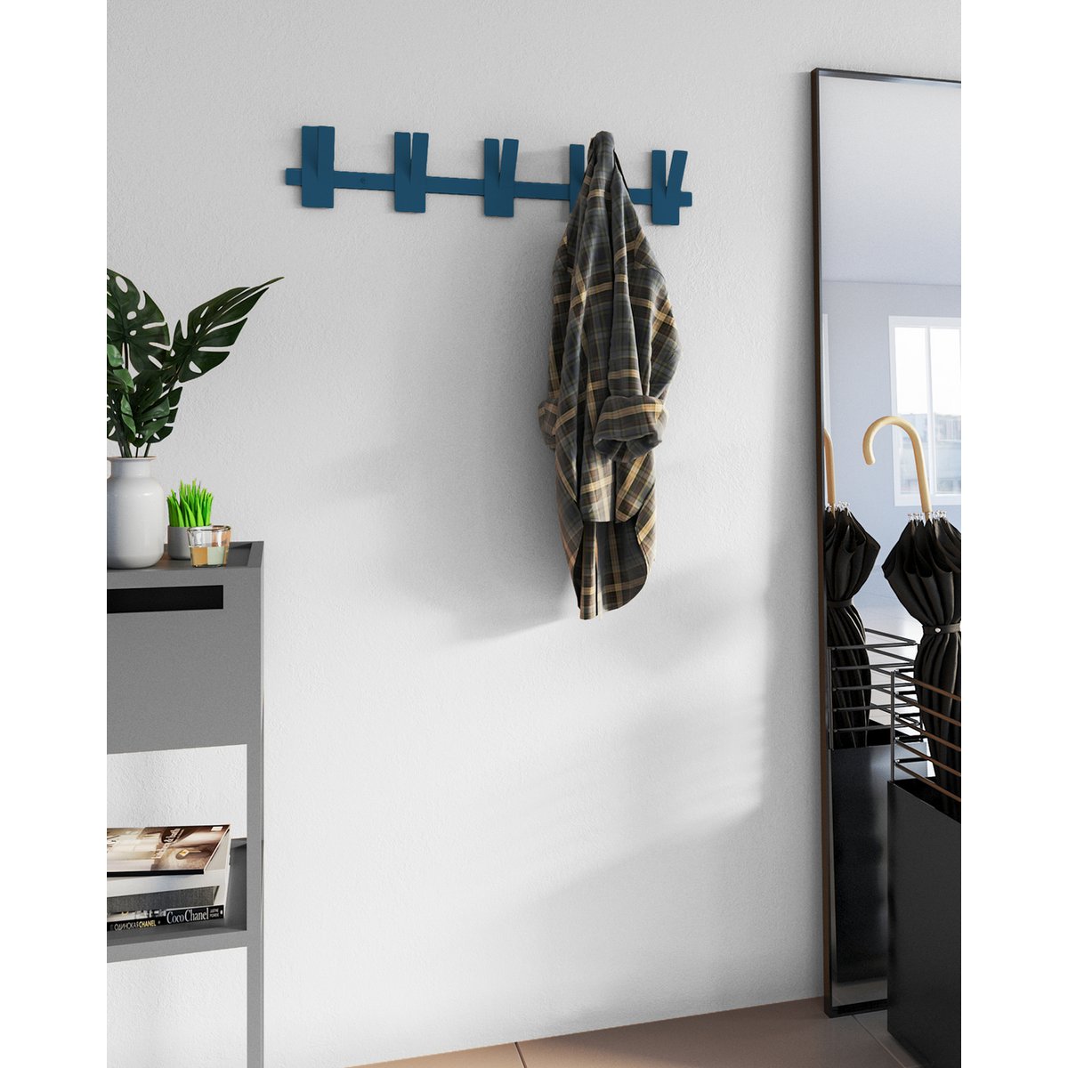 Gorillz Incision Wandkapstok - 10 Haken - Metaal - Blauw
