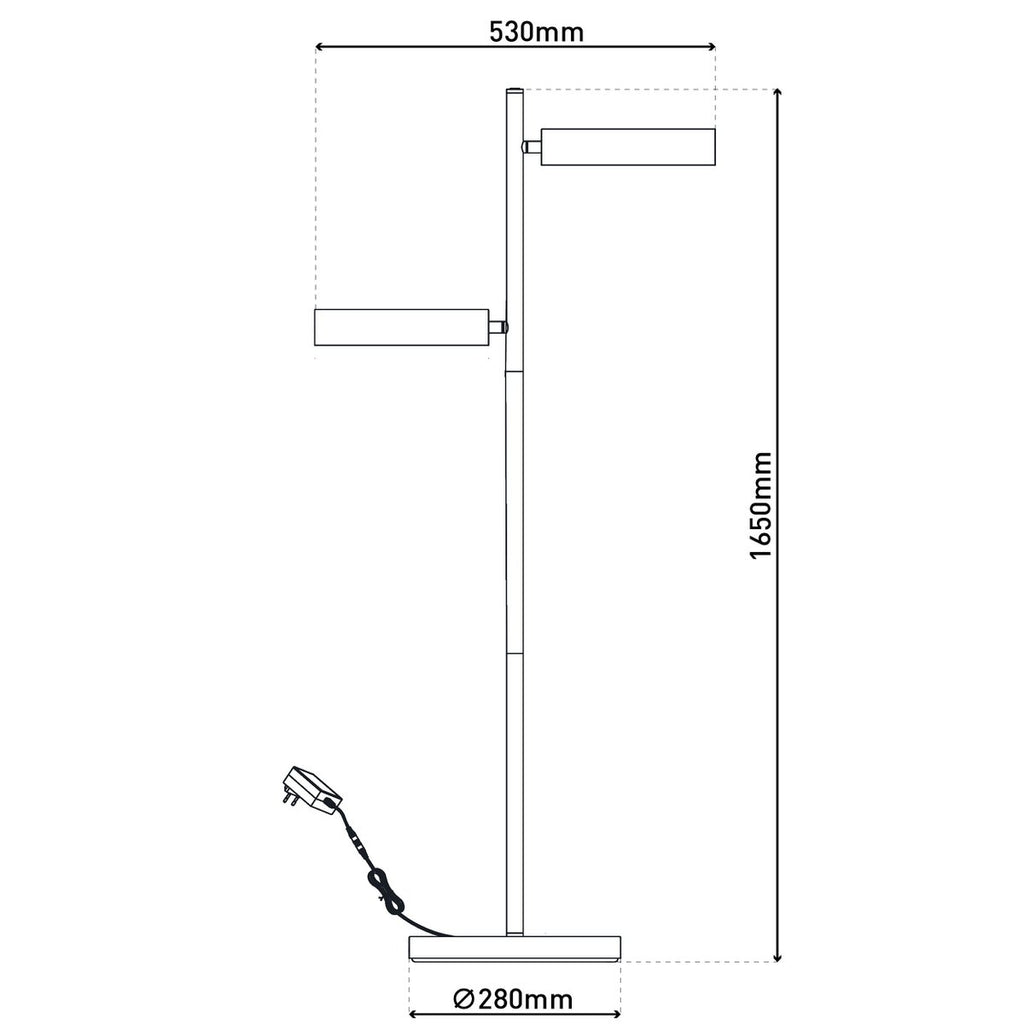 LED-vloerlamp Tessa Amandel 165cm